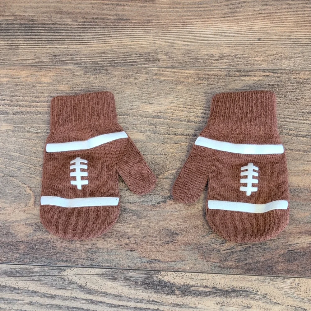 Carter's Brown Football Mittens for Kids 2T-4T